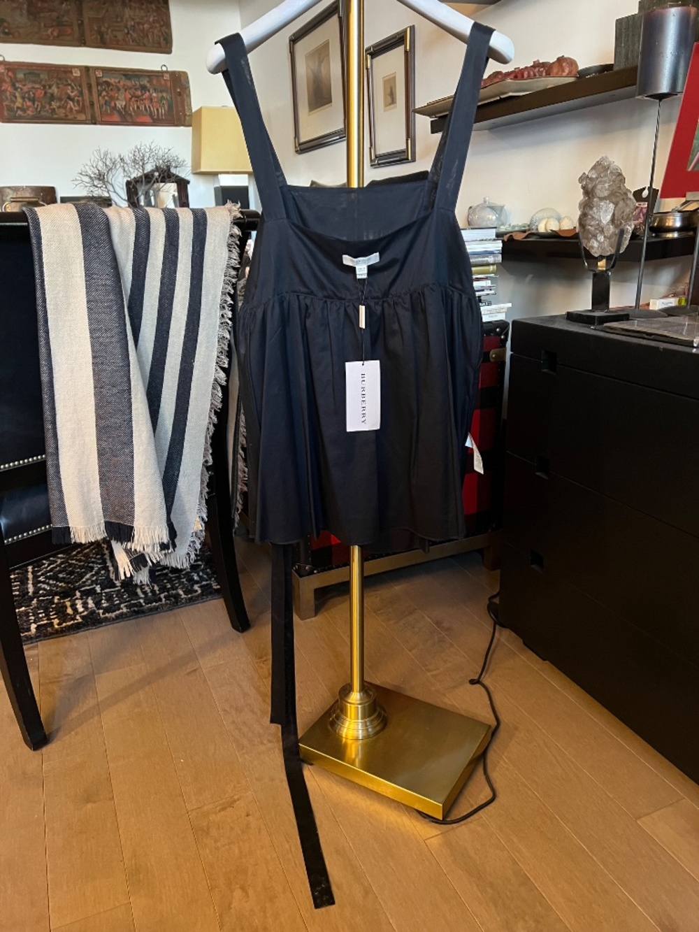 NWT Burberry Black Open Shoulder Sleeveless Top With Ties. - Picture 10 of 12